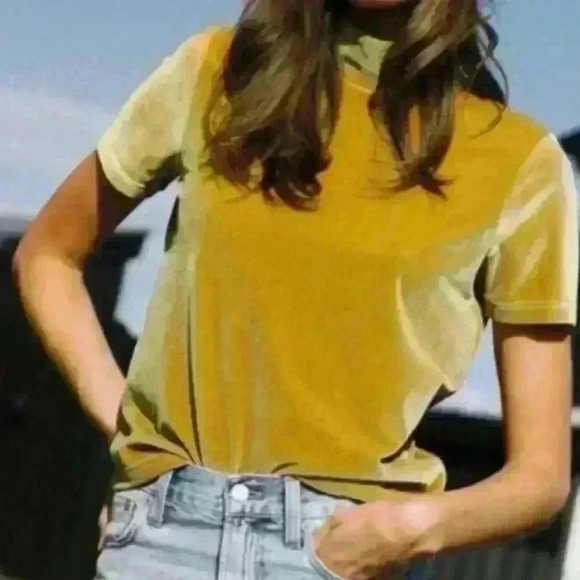 Madewell Velvet Mockneck Tee - Picture 1 of 7